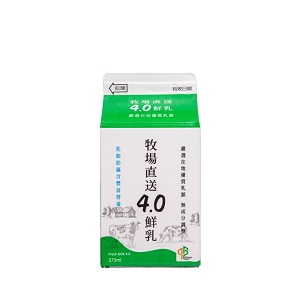 牧場直送４．０鮮乳３７５ｍｌ